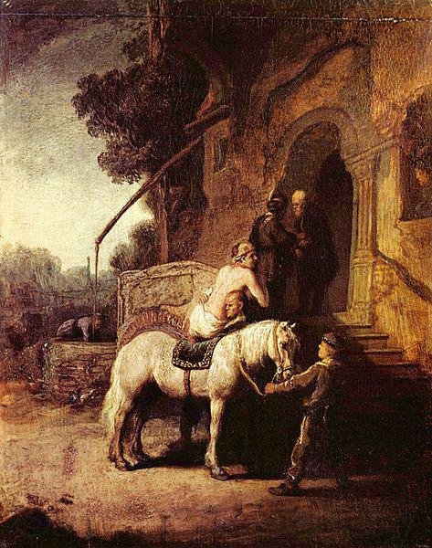 Rembrandt van rijn The Good Samaritan. France oil painting art